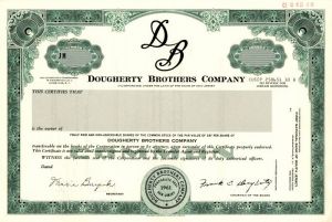 Dougherty Brothers Co. - Specimen Stock Certificate