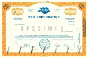 Edo Corporation - Specimen Stock Certificate