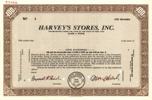 Harvey's Stores, Inc.