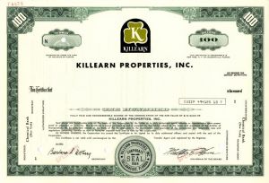 Killearn Properties, Inc. - Specimen Stock Certificate