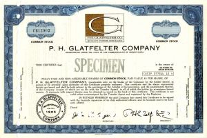 P. H. Glatfelter Co. - Specimen Stock Certificate