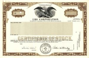 URS Corporation - Specimen Stock Certificate