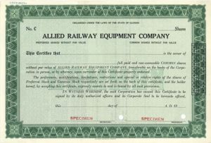 Allied Railway Equipment Co. - Specimen Stock