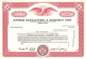 Superior Manufacturing and Instrument Corp. - Specimen Stock