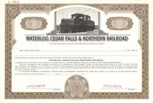 Waterloo, Cedar Falls and Northern Railroad - Specimen Stock