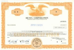 Silvex Corporation - Specimen Stock Certificate