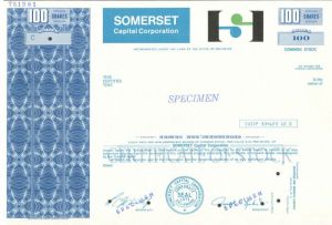 Somerset Capital Corporation - Specimen Stock Certificate