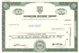 Southwestern Investment Co. - Specimen Stock Certificate