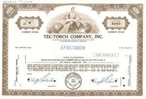 Tec-Torch Co., Inc. - Specimen Stock Certificate