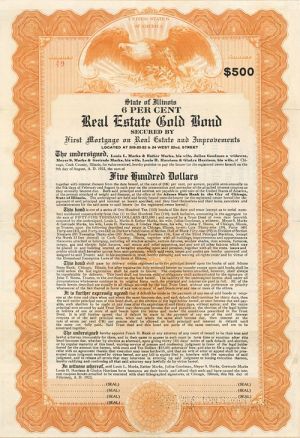 Real Estate Gold Bond - $500 Specimen Bond