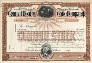 Central Coal and Coke Co. - Specimen Stock