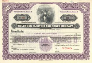 Columbus Electric and Power Co. - Specimen Stock
