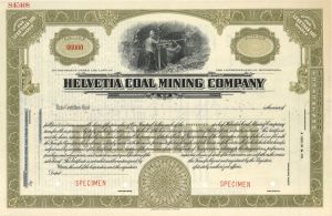 Helvetia Coal Mining Co. - Specimen Stock