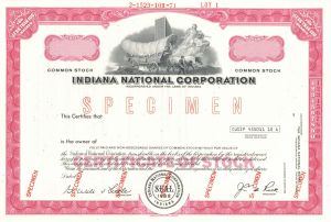 Indiana National Corp. - Specimen Stock