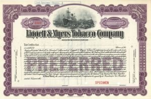 Liggett and Myers Tobacco Co. - Specimen Stock Certificate