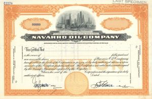 Navarro Oil Co. - Specimen Stock