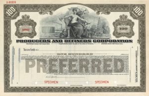 Producers and Refiners Corp. - Specimen Stock Certificate