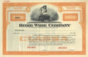 Rome Wire Co. -  Specimen Stock Certificate