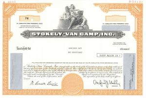 Stokely-Van Camp, Inc. -  Specimen Stock Certificate