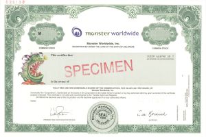 Monster Worldwide - Specimen Stocks and Bonds