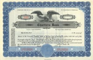 Chartiers Bank - Specimen Stock Certificate