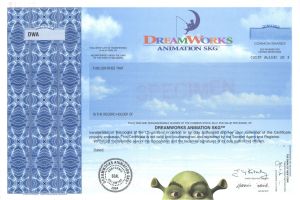 Dreamworks Animation SKG - Specimen Stock Certificate