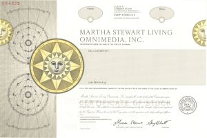 Martha Stewart Living Omnimedia, Inc. - Specimen Stock Certificate