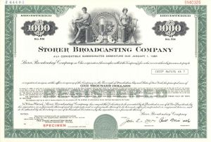 Storer Broadcasting Co. - $1,000 Specimen Bond