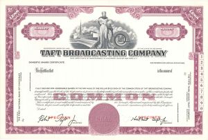 Taft Broadcasting Co. - Specimen Stock Certificate