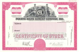 Puerto Rican Cement Company, Inc. -  Specimen Stock Certificate