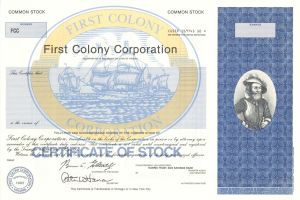 First Colony Corp. - Specimen Stock Certificate