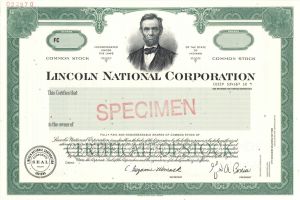 Lincoln National Corp. - Specimen Stock Certificate