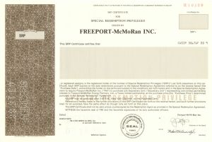 Freeport-McMoRan INC. - Specimen Stock Certificate