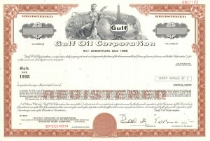 Gulf Oil Corp. - 1971 dated Specimen Bond