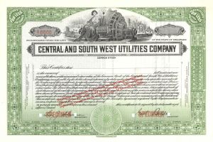 Central and South West Utilities Co. - Specimen Stock Certificate