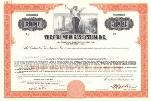 Columbia Gas System, Inc. - $5,000 Specimen Bond