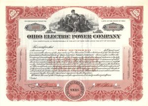 Ohio Electric Power Co. - Specimen Stock Certificate