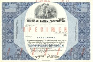 American Family Corp. - 1970's dated Specimen Stock Certificate