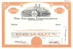 Arundel Corp. - 1919 Specimen Stock Certificate