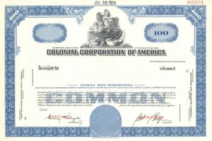 Colonial Corporation of America - 1945 Specimen Stock Certificate