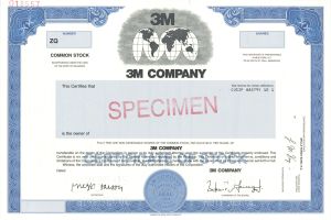 3M Company -  1929 Specimen Stock Certificate