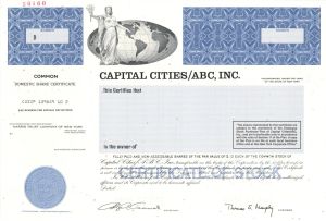 Capital Cities/ABC, Inc. -  1946 Specimen Stock Certificate