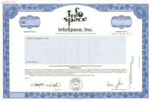 InfoSpace, Inc. -  1996 Specimen Stock Certificate