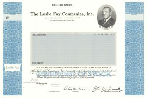 Leslie Fay Companies, Inc. -  Specimen Stock Certificate