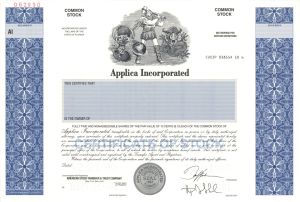 Applica, Inc. - 12/21/2000 dated Specimen Stock Certificate