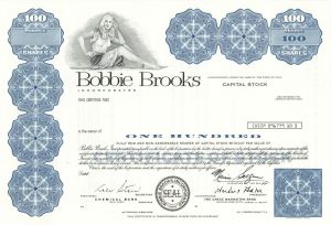 Bobbie Brooks Inc. -  1971 Specimen Stock Certificate