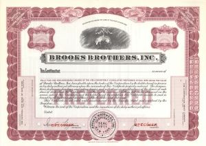Brooks Brothers, Inc. - Specimen Stock Certificate
