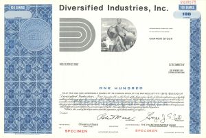 Diversified Industries, Inc. -  Specimen Stock Certificate