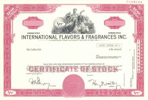 International Flavors and Fragrances Inc.  -  1909 Specimen Stock Certificate