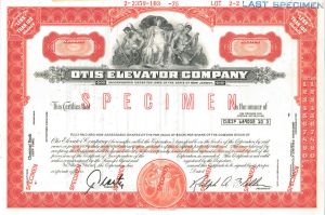 Otis Elevator Co. - Specimen Stock Certificate - Otis Worldwide Corporation